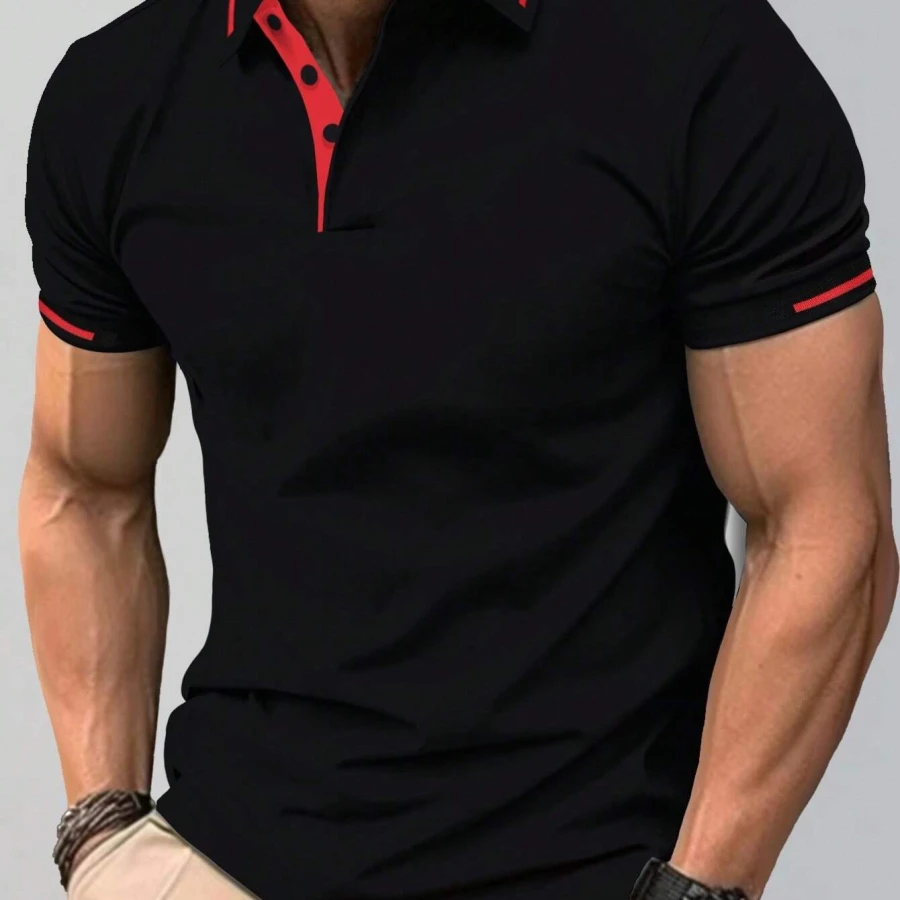 Homme Polo À Bordure Contrastante