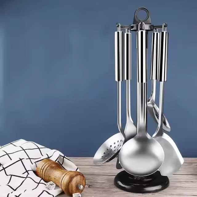 Ensemble d'ustensiles de cuisine en acier de 06 pièces