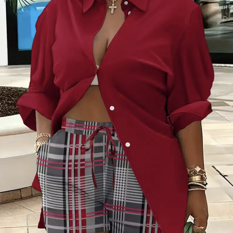 Ensemble short en soie synthétique