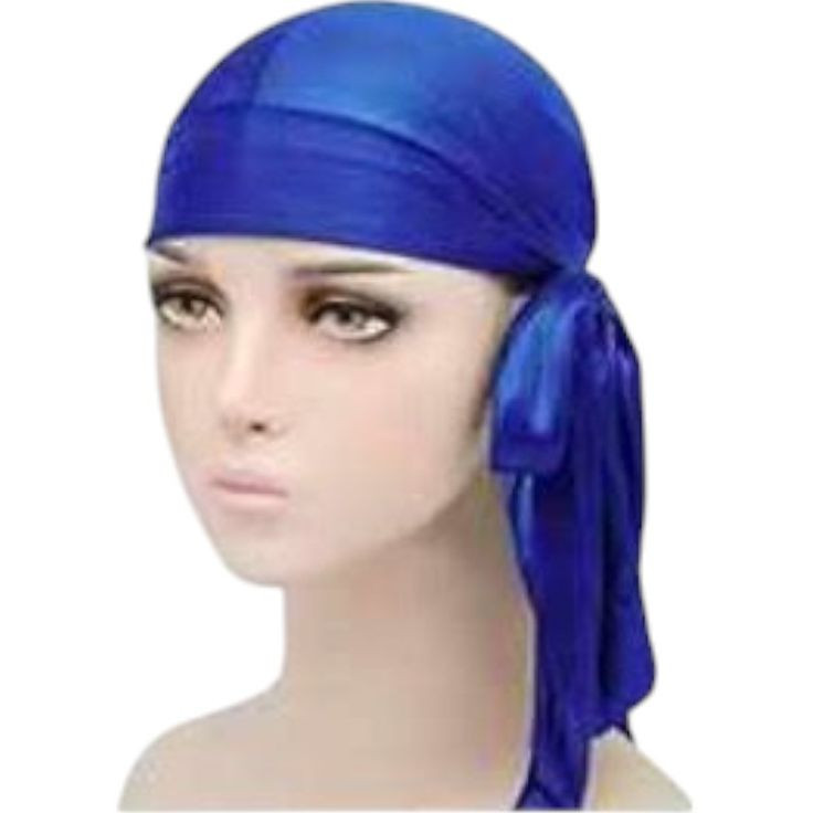 Bonnet Durag en Satin bleu - Protection Cheveux et Style