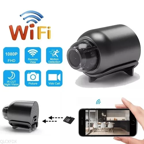 Micro-camera de surveillance HD avec carte mémoire 64Go