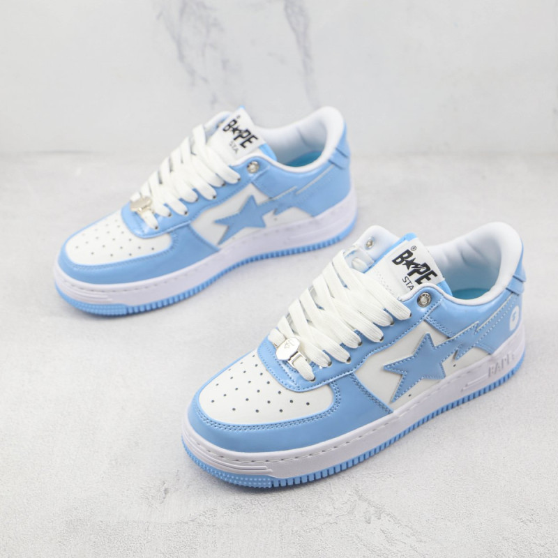 A Bathing Ape Baskets blanc et bleu à étoiles
