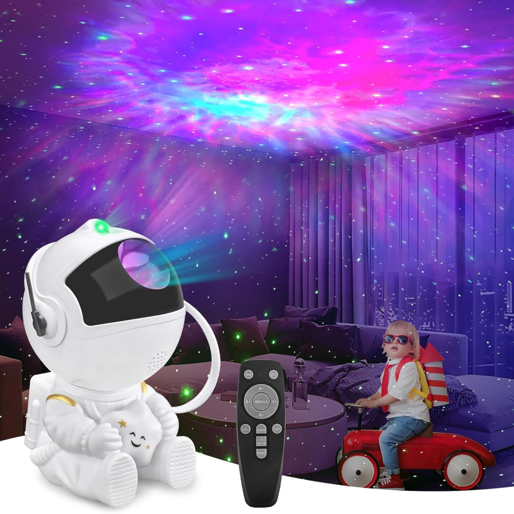 Projecteur de lumière nuit étoilée avec brouillard, télécommande et minuterie,