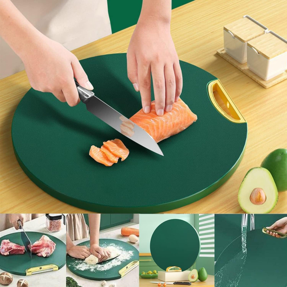 Nouvelle Planche à découper Verticale Double Face, Planche à découper en Plastique antidérapante pour la Cuisine à 360 degrés 