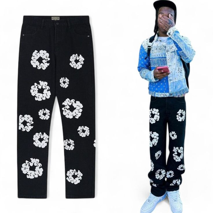 Short long en jean noir homme - style baggy - coupe ultra-large - taille haute