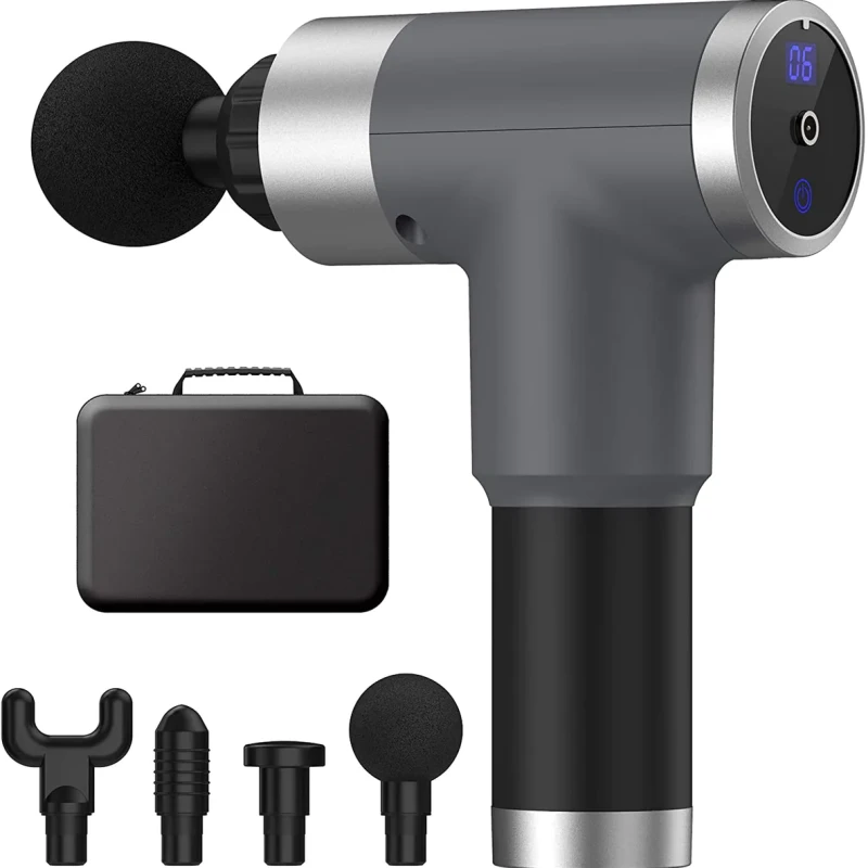 Pistolet de Énergie Musculaire Électrique pour les Tissus Profonds, Appareil de Énergie du Corps, des Jambes et du Dos, Acide Lacttique Transparent, Sac Portable pour Exercice Après