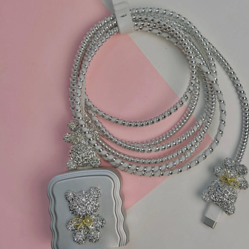 Protège chargeur téléphone perles scintillantes – Style Kawaii Aesthetic