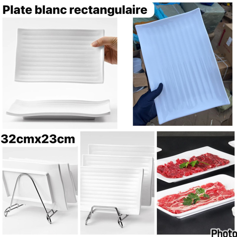Plat blanc rectangulaire