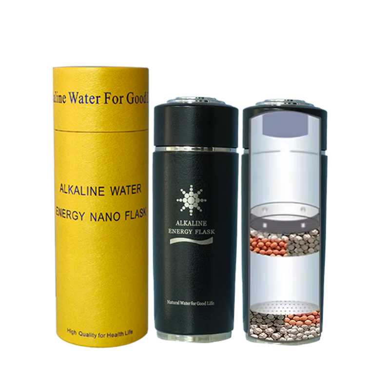 Bouteille Alcaline pH 9.5 à Double Filtre en Acier Inoxydable Gobelet Énergétique Santé
