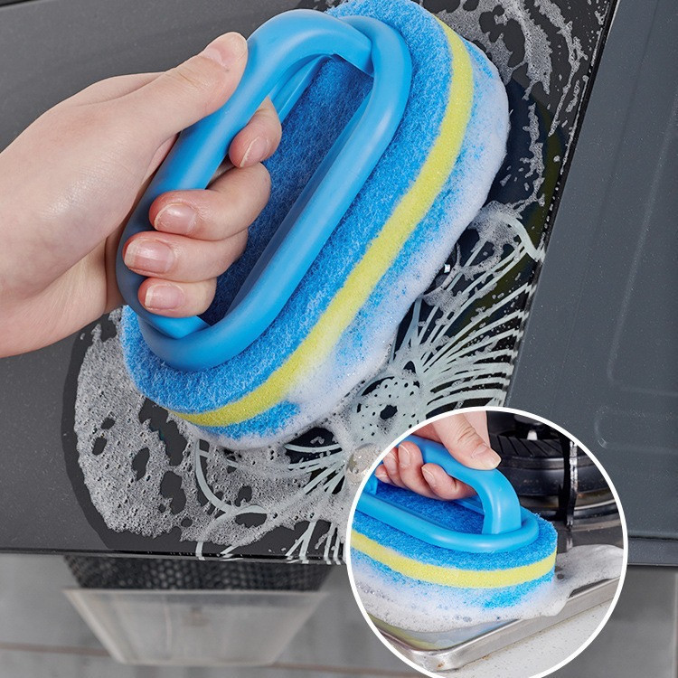 Brosse de nettoyage de cuisine avec poignée-éponge