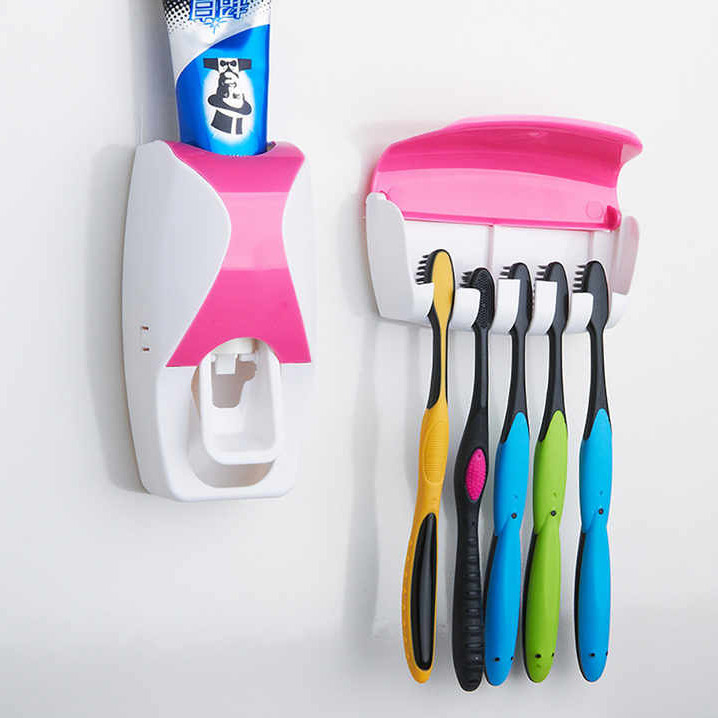 Porte-Brosse à Dents Et Distributeur De Dentifrice Automatique, Fixation Murale Par Ventouse, Anti-Poussière