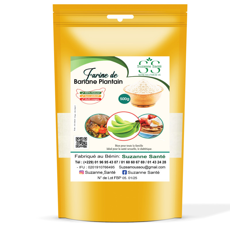 Farine de banane plantain(500g)