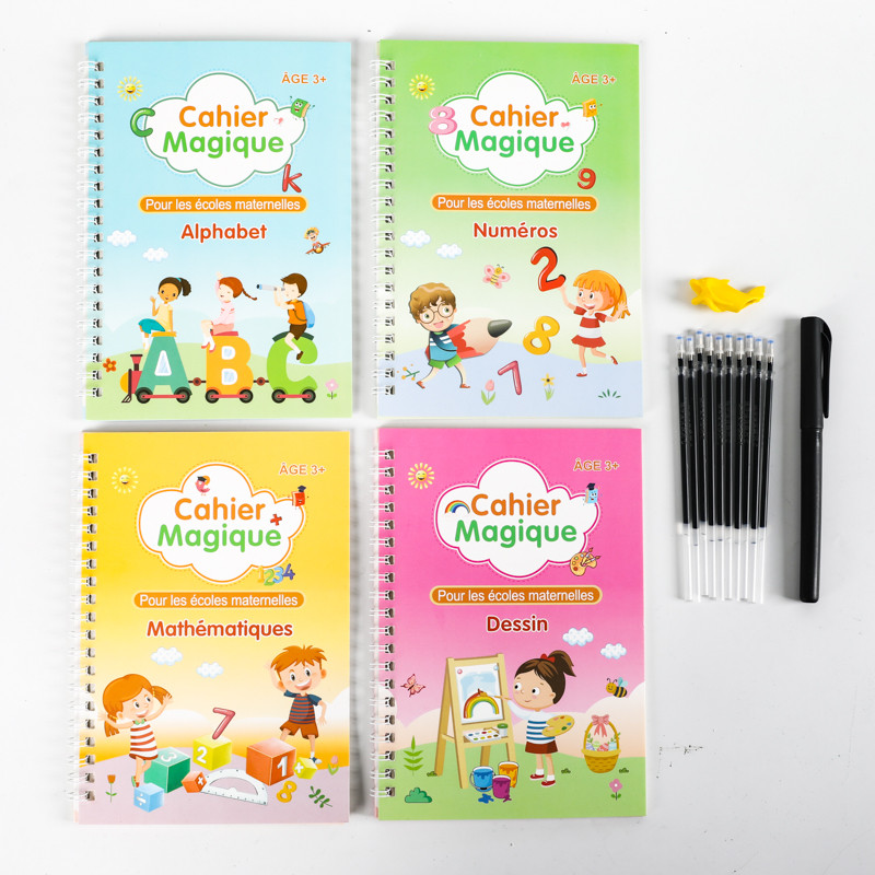 Cahier de pratique de calligraphie rainurée pour enfants
