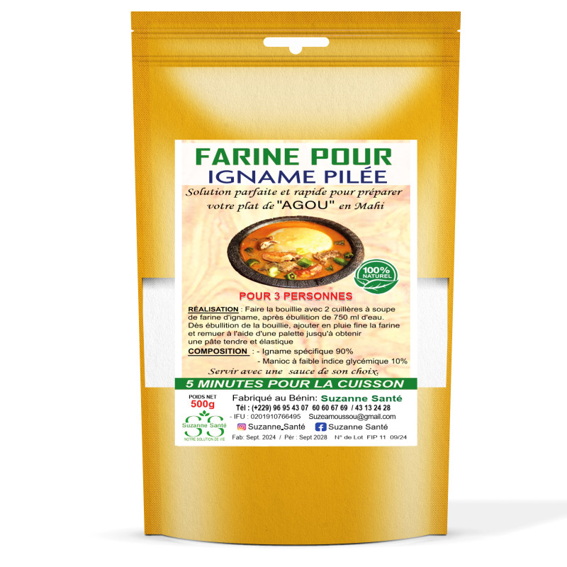 Farine d'igname pilée(500g)
