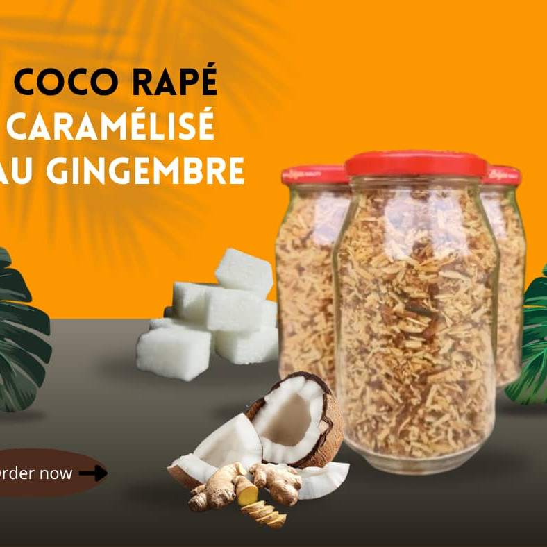 Coco rapée caramélisées au gingembre