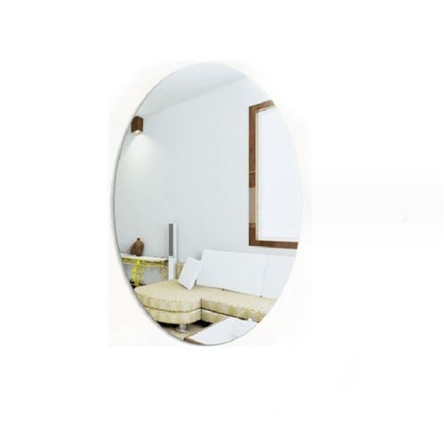 Autocollant De Miroirs Adhésifs De Forme Ovale, Pour Mur Sur Carrelage De Salle De Bain (45*35cm)