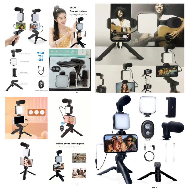 Kit microphone avec lumière et un micro et une commande