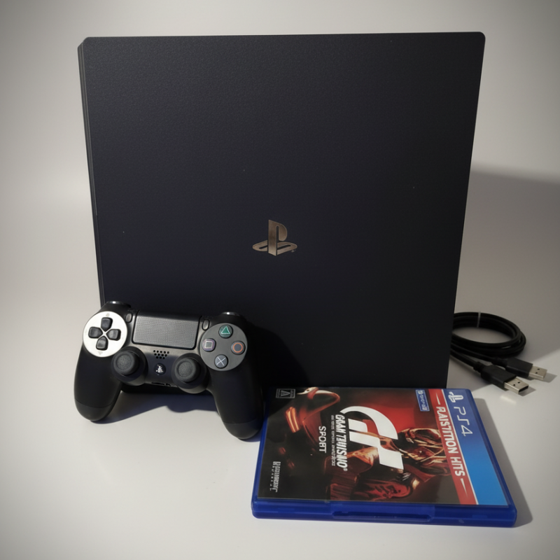 PS4 Pro 1 To d'Occasion - Pack Complet avec 2 Jeux (Gran Turismo, FIFA 22)