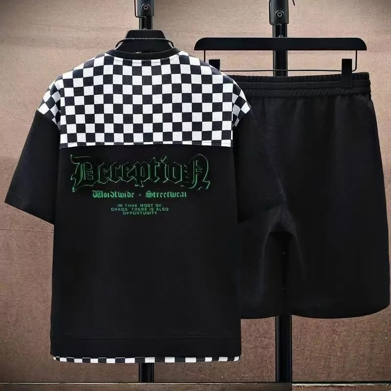 T-shirt et Short de Sport pour homme, ensemble de vêtements à col rond, manches courtes, taille élastique, décontracté