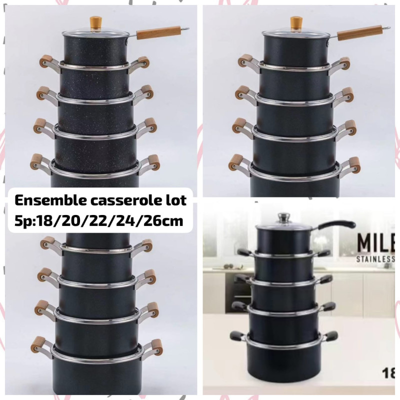 Casserole antiadhésive lot de 5