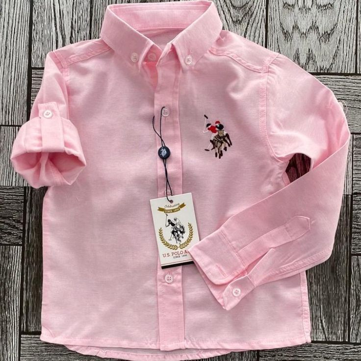 Chemise rose enfant US Polo . classique