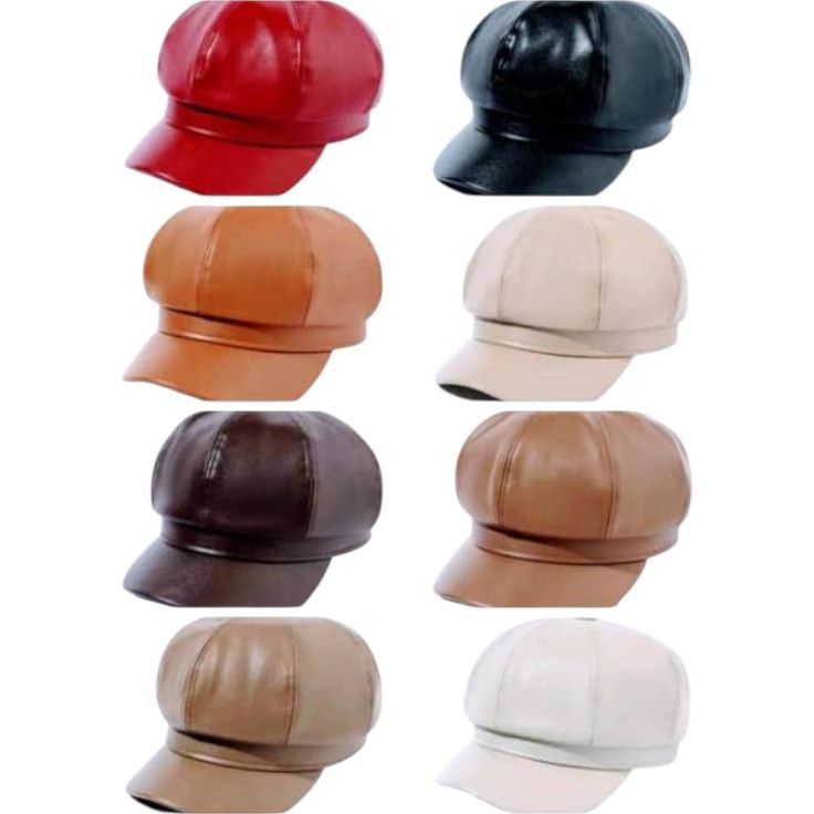 Casquettes Gavroche en Cuir Synthétique - Plusieurs Couleurs Disponibles