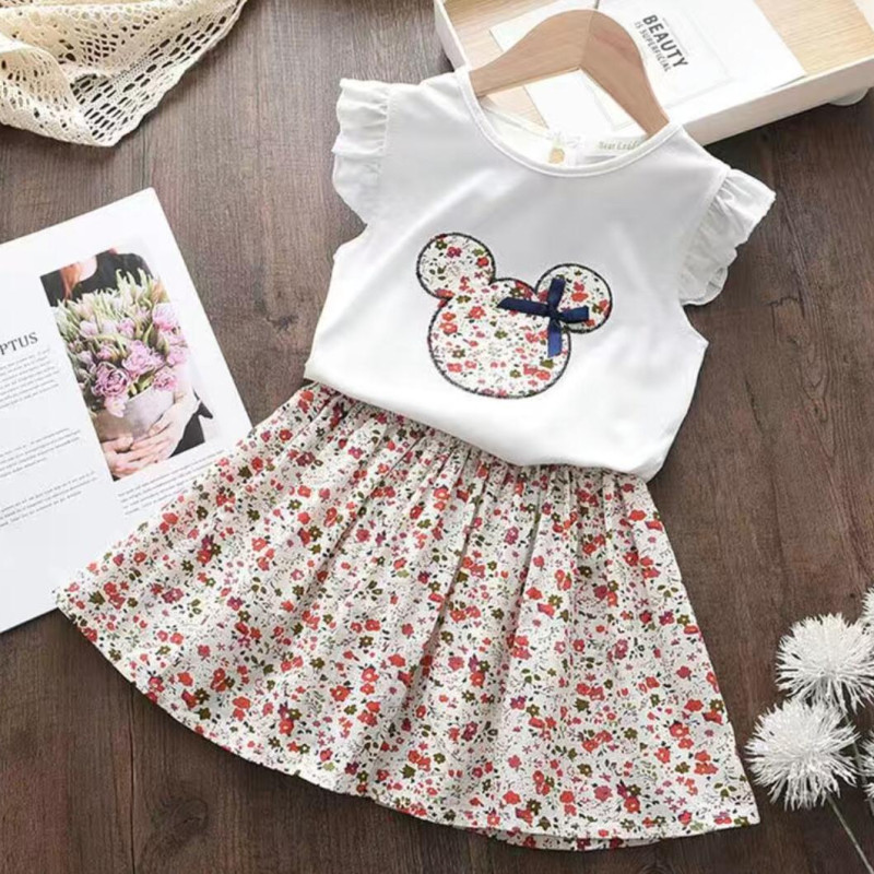 Robe à manches bouffantes à motif Dior CD D de haute qualité en coton