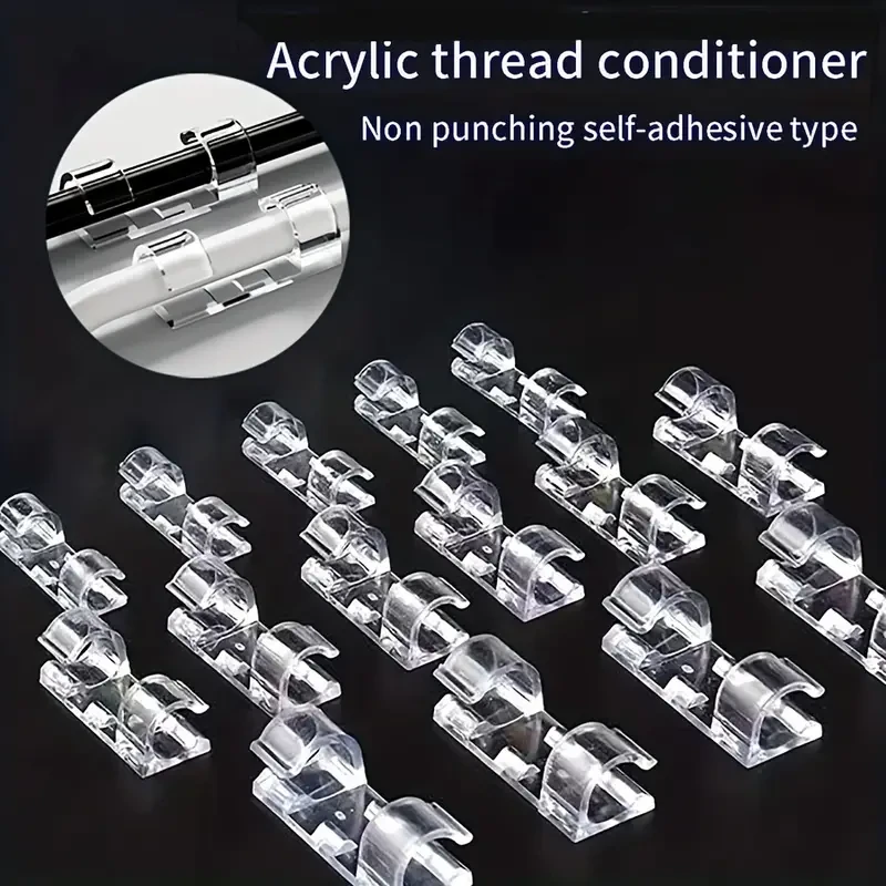 20pcs, Adjustable Cable Management Clips, Adhesive Cable Organizers Sticky Wire Clips Cord Holder For TV PC Ethernet Cable Under Desk Wall Home Office