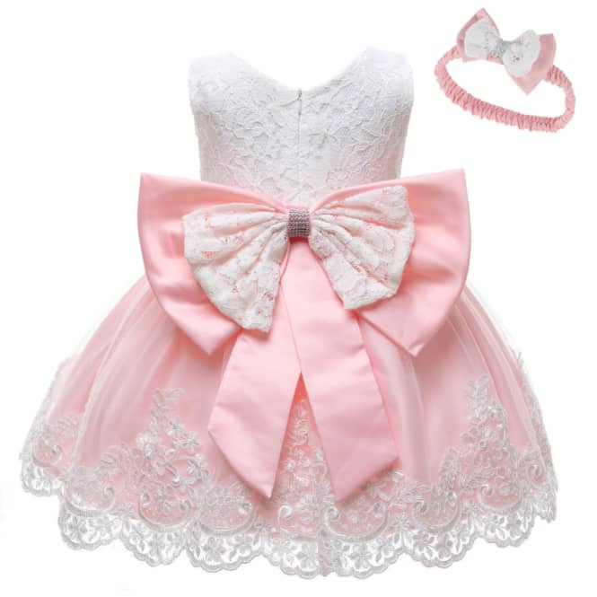 Robe princesse pour bébé de 1ans, avec nœud