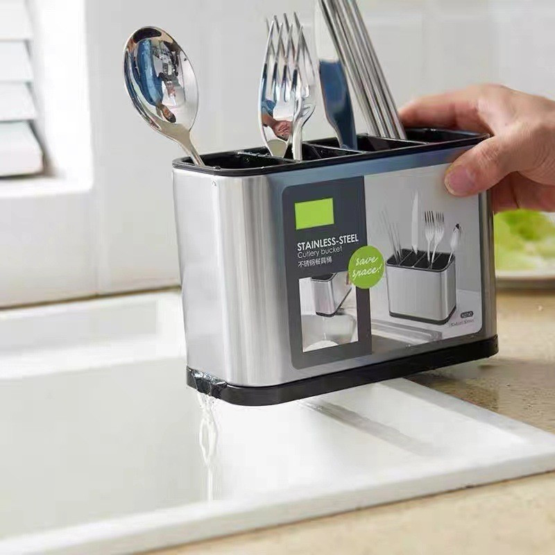 Organisateur de Couverts Polyvalent en Acier Inoxydable pour la Cuisine Porte-Ustensiles Fourchette Cuillère Couteau