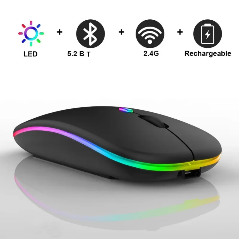 Souris sans fil rechargeable rechargeable à deux modes