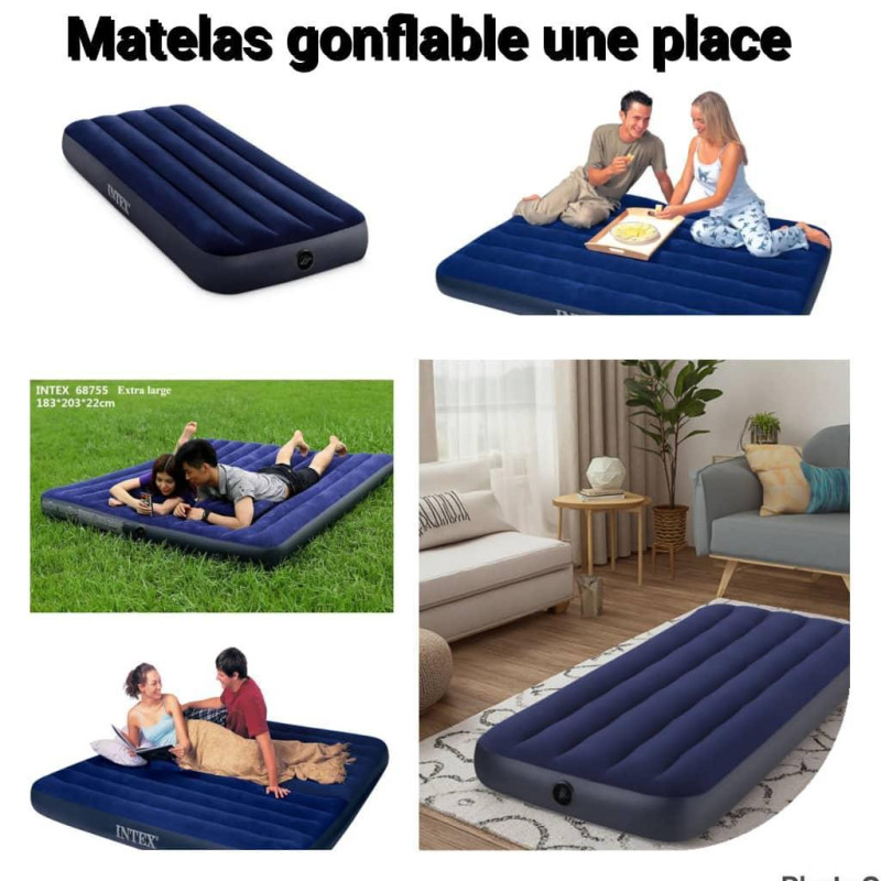 Matelas gonflable 1 , 2 , 3 place avec pompe électrique ou manuel