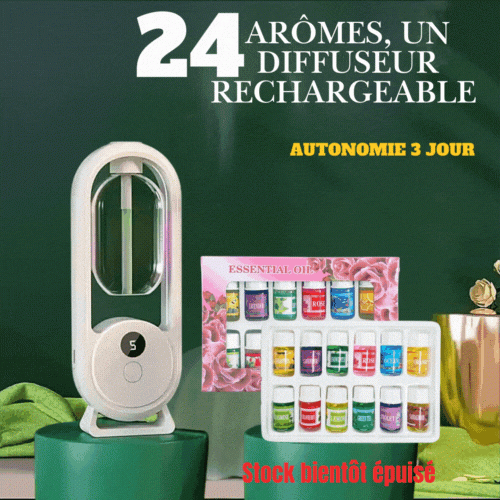 Diffuseur rechargeable avec 24 aromes Enrichissantes