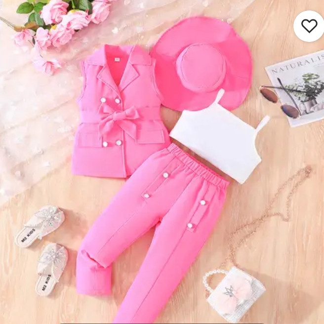 Ensemble fille, quatre pièces, nouvelle tendance, 3 ans à 8 ans.